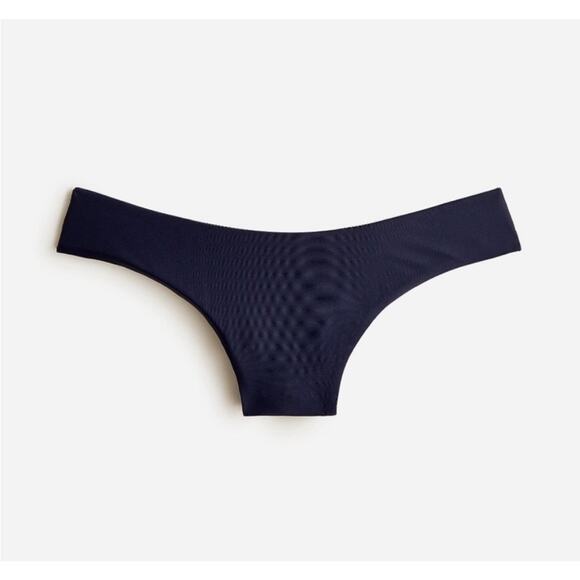 J. Crew Swim Curved-Waist Cheeky Bikini Bottoms Navy L Large New - Picture 1 of 6